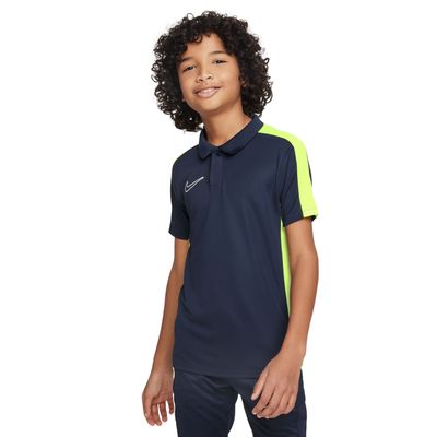Nike Dri-FIT Academy 23 Polo Kids Donkerblauw Geel Wit
