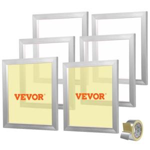 VEVOR zeefdrukkit, 6 stuks aluminium zeefdrukframes, 18 x 20 inch zeefdrukframe met 160 mesh, hoogspanning nylon gaas en afdichtingstape voor T-shirts, doe-het-zelf afdrukken, enz.