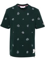 Thom Browne t-shirt en coton à logo brodé - Vert