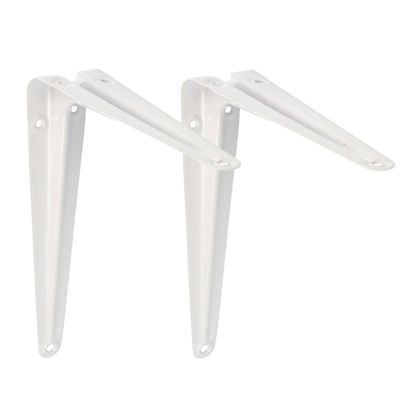 AMIG Plankdrager/planksteun van metaal - 2x - gelakt wit - H200 x B150 mm AMIG Plankdrager/planksteun van metaal - 2x - gelakt wit - H200 x B150 mm