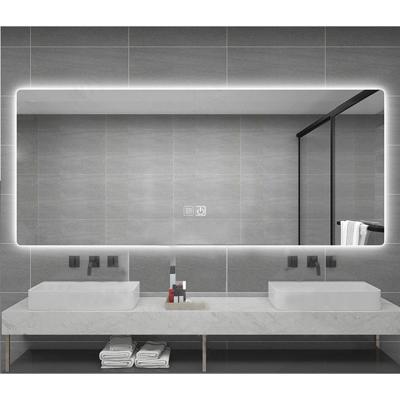 Badkamerspiegel Aloni Queen | 160x60 cm | Rechthoekig | Indirecte LED verlichting | Touch button | Met spiegelverwarming