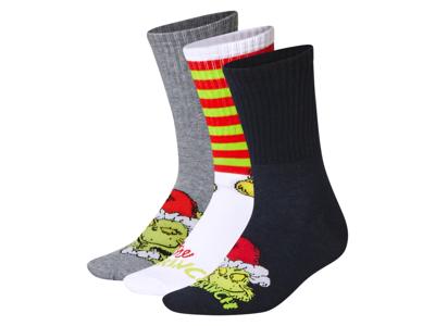 3 Paar kerstsokken The Grinch (Donkerblauw/wit/grijs, 43-46) 3 Paar kerstsokken The Grinch (Donkerblauw/wit/grijs, 43-46)