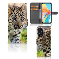 OPPO A98 5G Telefoonhoesje met Pasjes Baby Luipaard - thumbnail