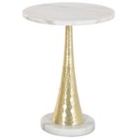 Bijzettafel / salontafel Elegance - goud - metaal / marmer - rond - D41 x H53 cm - luxe wonen
