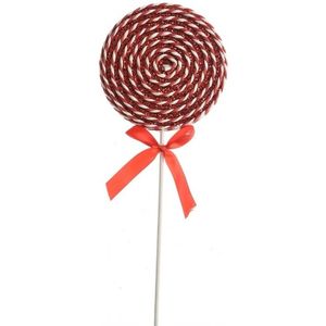 1x Rood/witte lolly kerstversiering hangdecoratie 36 cm