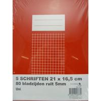 Verona Schriften 5 st 21x16,5 cm ruit 5mm uni