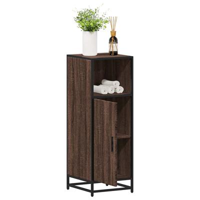 Badkamerkast 35x37,5x100 cm bewerkt hout bruin eikenkleur