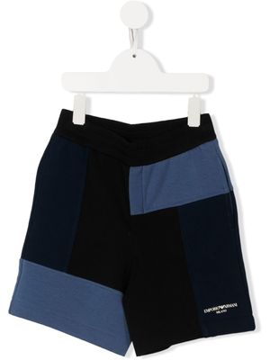 Emporio Armani Kids short à modèle bicolore - Bleu
