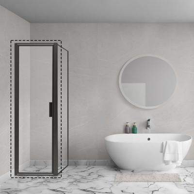 Aqua Vista Nisoplossing (single door) - Fully Framed Glass Linea draaideur 90x91 cm R-BE-C90D-FFG