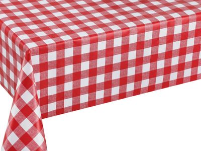 Wicotex tafellaken-tafelkleed- ruit rood - 140x250 cm