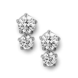New Bling 9NB-0197 Oorstekers Solitair Rond zilver met zirkonia zilverkleurig 4-5 mm