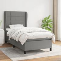 Boxspring met matras stof donkergrijs 90x190 cm