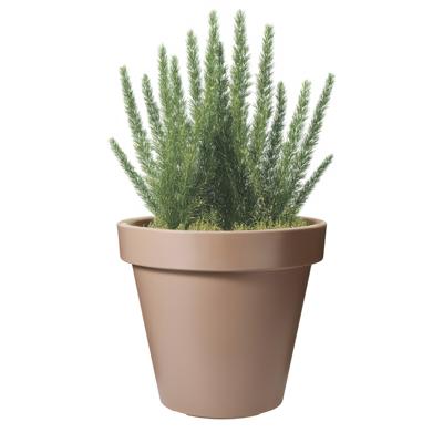 Pro Garden Bloempot - mokka bruin - rond - D20 cm - kunststof - plantenpot - tuin buiten