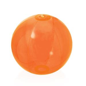 Opblaasbare strandbal plastic - transparant oranje - D28 cm - Strand buiten zwembad speelgoed