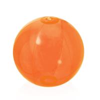 Opblaasbare strandbal plastic - transparant oranje - D28 cm - Strand buiten zwembad speelgoed