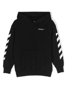 Off-White Kids logo-print cotton hoodie - Noir