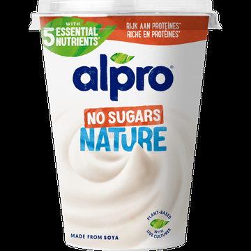 Alpro Plantaardige Variatie Op Yoghurt Naturel Zonder Suiker 500g bij Jumbo