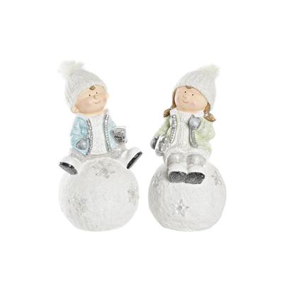 Kerstversiering DKD Home Decor Kinderen Magnesium (21,5 x 20 x 39 cm) (2 Stuks)