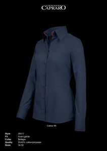 Giovanni Capraro 29317-85 Dames Blouse - Navy [Rood accent]