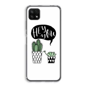 Hey you cactus: Samsung Galaxy A22 5G Transparant Hoesje