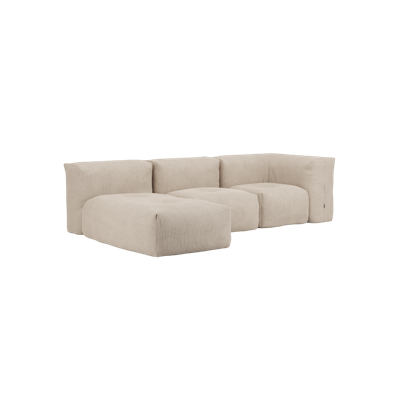 Soft Sofa Indoor - 3 Seater w/ Lounger - Beige - SACKit