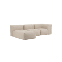 Soft Sofa Indoor - 3 Seater w/ Lounger - Beige - SACKit