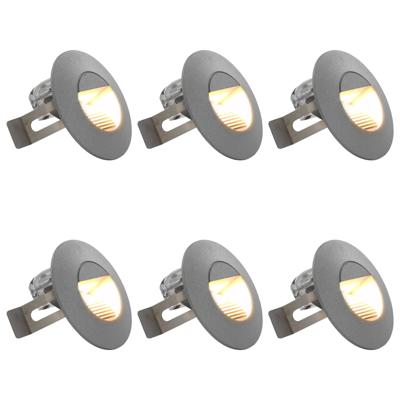 LED-buitenwandlampen 6 st 5 W rond zilverkleurig