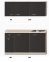 Kitchenette Faro Antraciet 140cm HRG-5260 - thumbnail