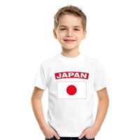 T-shirt met Japanse vlag wit kinderen XL (158-164)  -