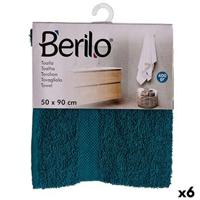 Badhanddoek Berilo Blauw 80 % katoen 20 % Polyester 50 x 90 cm 50 x 3 x 22 cm 50 x 90 x 0,2 cm (6 Stuks)