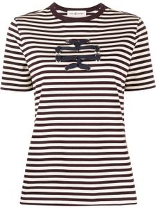 Tory Burch t-shirt Woven Double T à rayures - Tons neutres