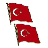 Pin Vlag Turkije - Set van 4x stuks - 2 cm - vlaggen speldje - supporter - mini broche
