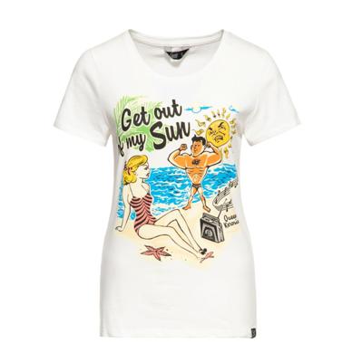 Queen Kerosin Get Out Of My Sun Shirt Offwhite -XL