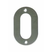 AMIG Huisnummer 0 - massief Inox RVS - 10cm - incl. bijpassende schroeven - zilver - Huisnummers - thumbnail