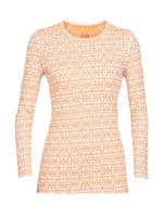 Icebreaker 250 Vertex LS Crewe Alpine Geo Dames Thermoshirt Snow/Flash L