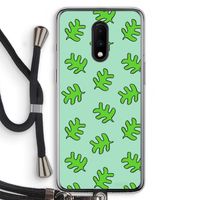 Groene blaadjes: OnePlus 7 Transparant Hoesje met koord