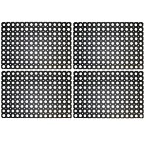 Benson Deurmat - 4x - rubber - 60x40 cm - schoonloopmat - rubberring - ringmat - buitenmat