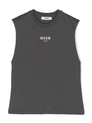MSGM Kids débardeur en coton - Gris