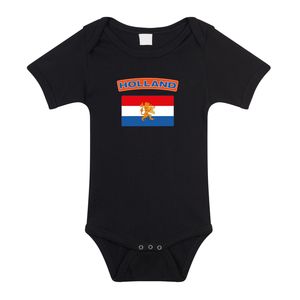 Holland romper met vlag Nederland zwart voor babys