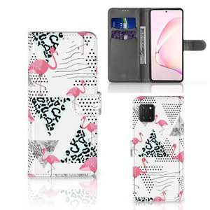 Samsung Note 10 Lite Telefoonhoesje met Pasjes Flamingo Triangle