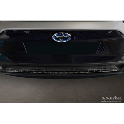 Zwart-Chroom RVS Bumper beschermer passend voor Toyota RAV4 V 2018- 'Ribs' AV251044