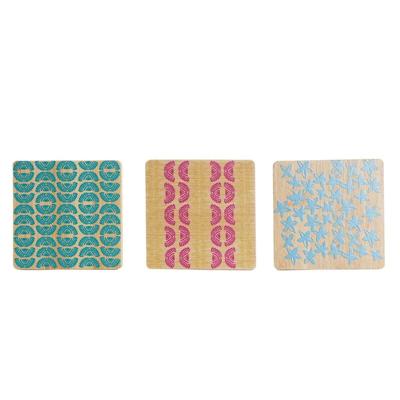 Onderzetters DKD Home Decor Africa Bamboe Koloniaal Afrikaan (6 pcs)