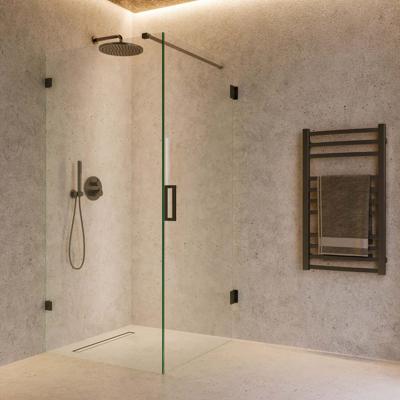 Douchecabine SaniClear Iron | Profieloos | 120x70x200 cm | 1 Draaideur | Gunmetal