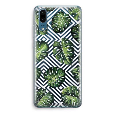 Geometrische jungle: Huawei P20 Transparant Hoesje