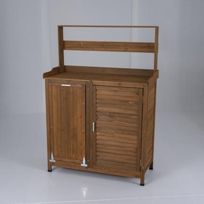 Buitenpotbank met Opbergruimte Houten Tuinwerkplek voor Gazon Achtertuin Tuin