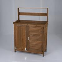 Buitenpotbank met Opbergruimte Houten Tuinwerkplek voor Gazon Achtertuin Tuin