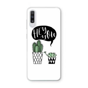 Hey you cactus: Samsung Galaxy A70 Transparant Hoesje