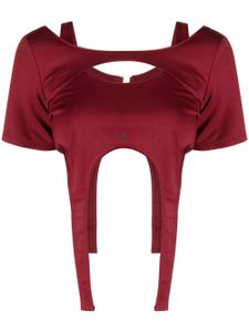 HELIOT EMIL t-shirt crop à design asymétrique - Rouge