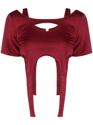 HELIOT EMIL t-shirt crop à design asymétrique - Rouge
