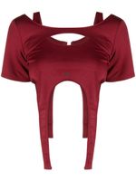 HELIOT EMIL t-shirt crop à design asymétrique - Rouge